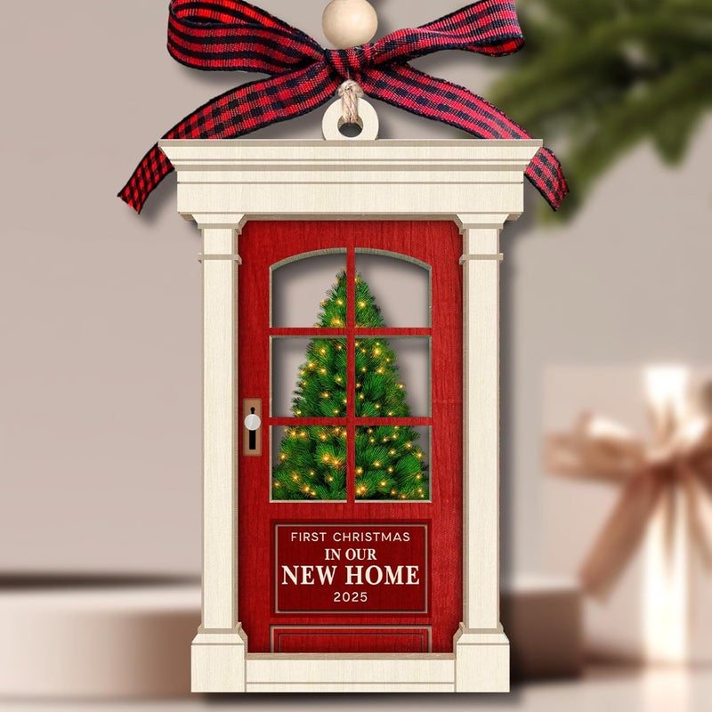 TEEBIM New Home Ornament 2025 - New Home Christmas Ornament for First Home, Newhouse Owners - Housewarming Gifts for First House, Housewarming Gift Ideas for Couple - Wood Ornament​ - Image 1